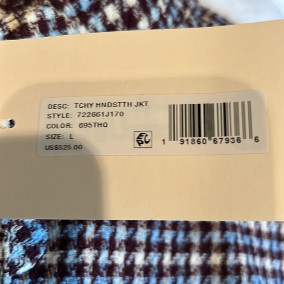 NWT REBECCA TAYLOR techy houndstooth wool blend jacket size L msrp $525 - Picture 9 of 15